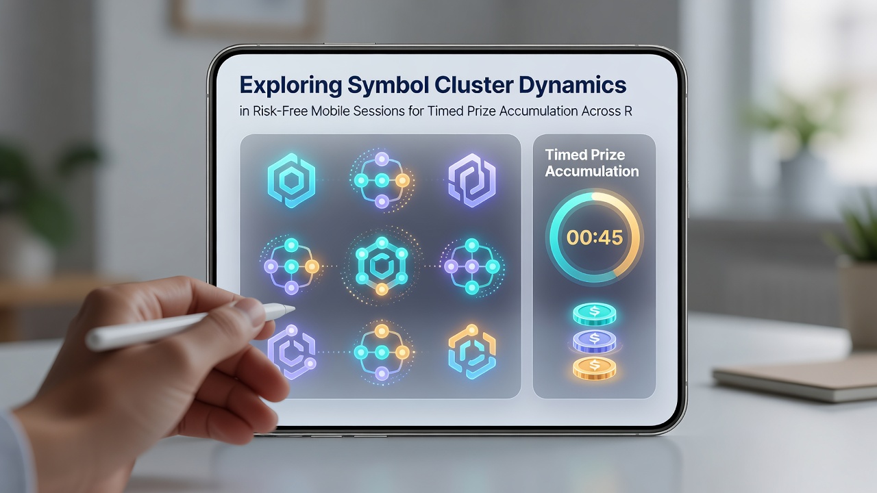 Close-up view of symbol clusters forming on a mobile slot grid with highlighted prize timer elements