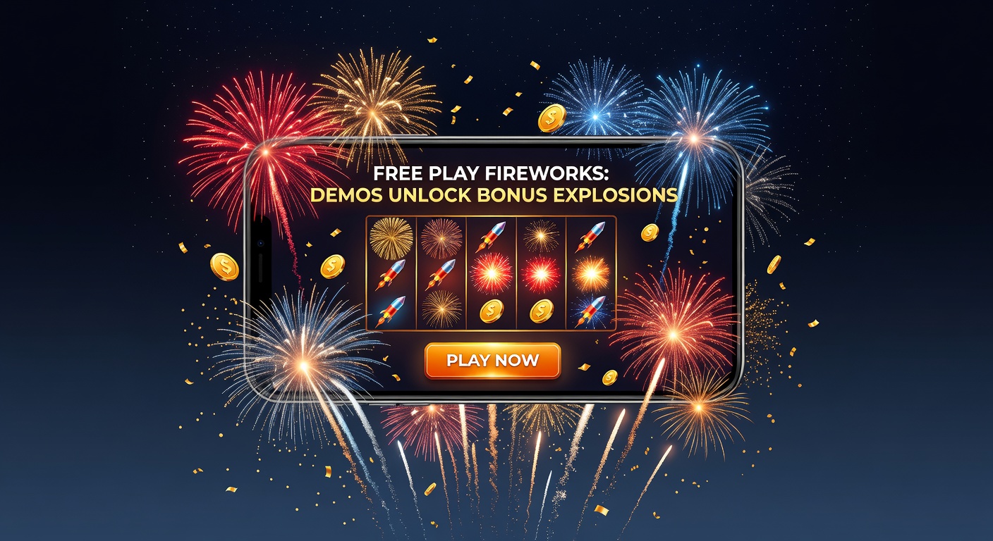 Colorful fireworks bursting over a mobile screen displaying jackpot slot bonuses, symbolizing explosive demo discoveries