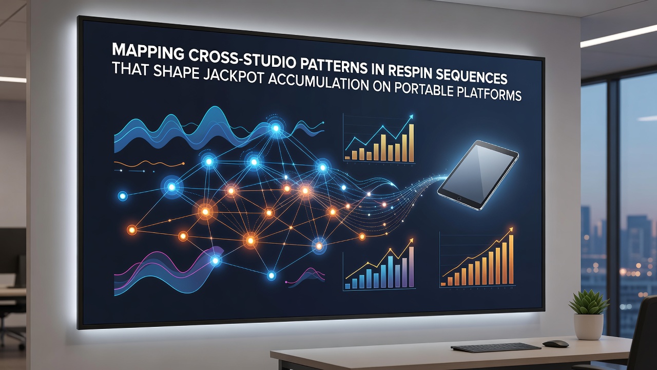 Diagram illustrating cross-studio respin interactions and jackpot progression on portable devices