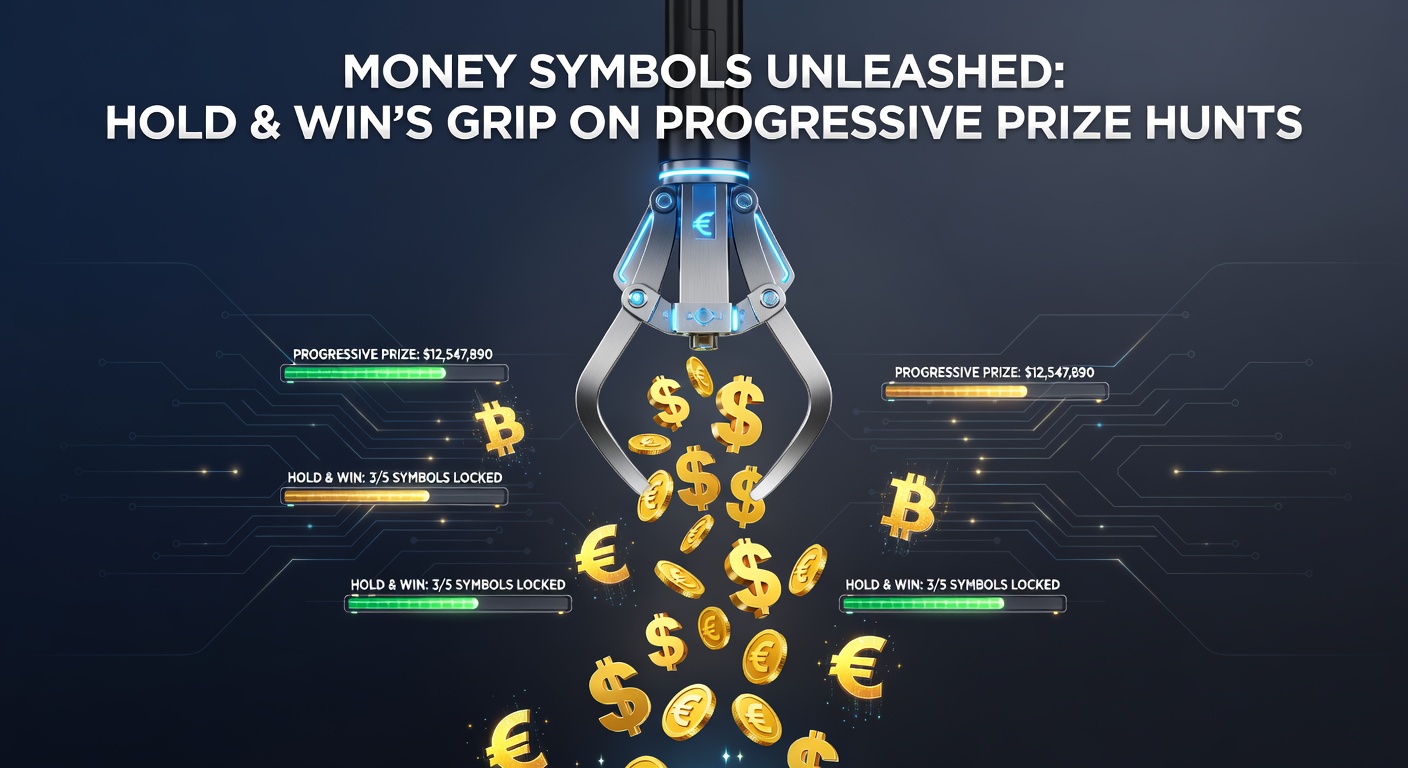 Close-up of Hold & Win respin grid filled with money symbols, progressive jackpot tiers lighting up with massive prize amounts