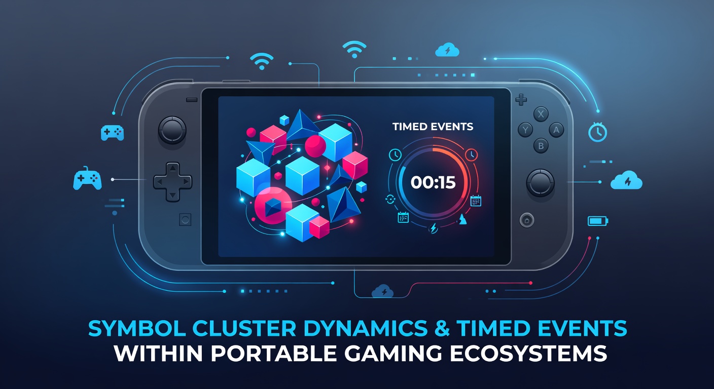 Visual representation of symbol clusters forming on a mobile slot interface with timed event indicators