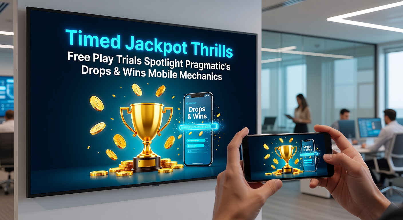 Close-up of mobile gameplay featuring a Drops & Wins jackpot drop with prize amounts and timer overlay