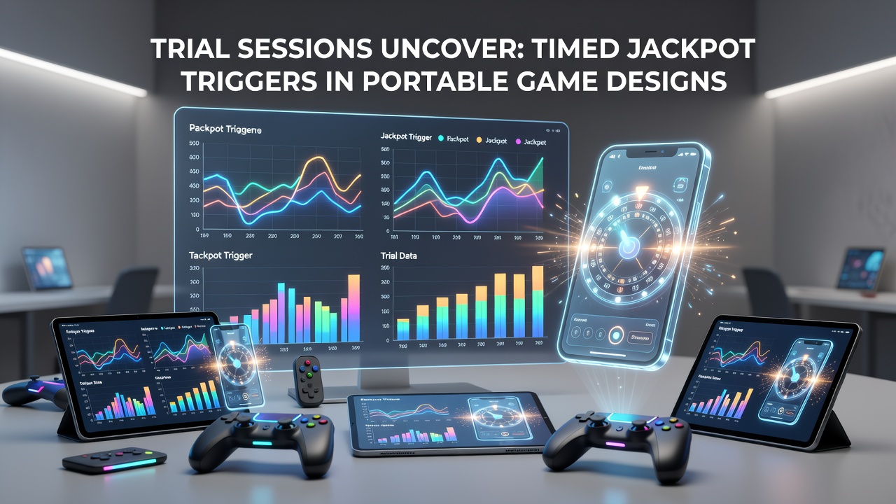 Mobile slot interface displaying timed jackpot countdown during a trial session on a tablet device